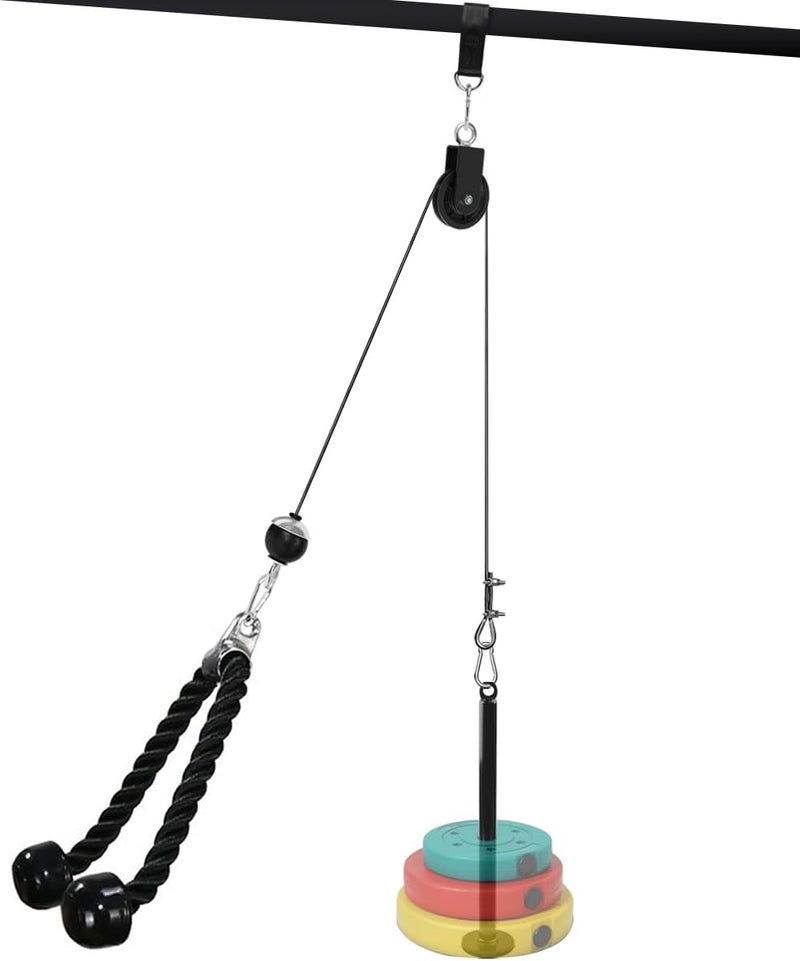 sunmeg LAT and Lift Pulley System, Weight Cable Machine for Power Cage & Squat Rack, LAT Pulldown Attachments for Triceps Pull Down, Biceps Curl, Back & Forearm Workouts - Home Gym Equipment - Image 1